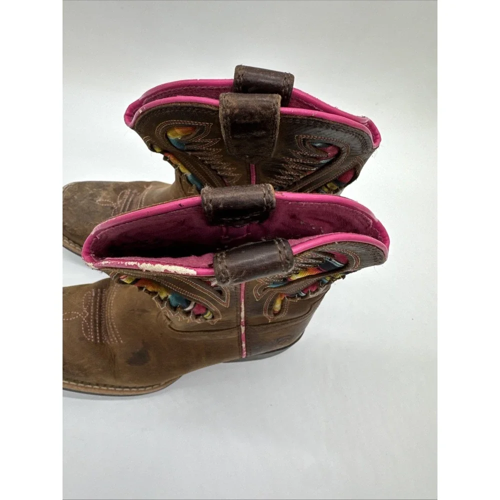 Ariat Kids Western Boot Distressed Brown Serape Youth Size 12